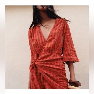 ZARA The Carla Dress Gingham/Checkered Plaid Wrap dress